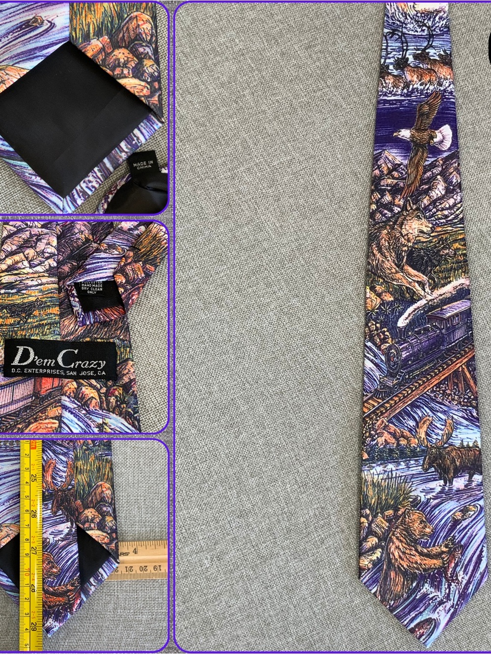 D'em Crazy Wildlife Scenic Novelty Tie
